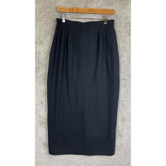 En Avance Vintage Skirt Womens 10 Gray Maxi Rayon Blend Lined Back Slit- 7692 - Picture 1 of 11